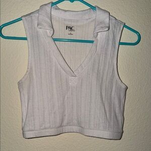 PacSun Collared Cropped Polo Tank Top